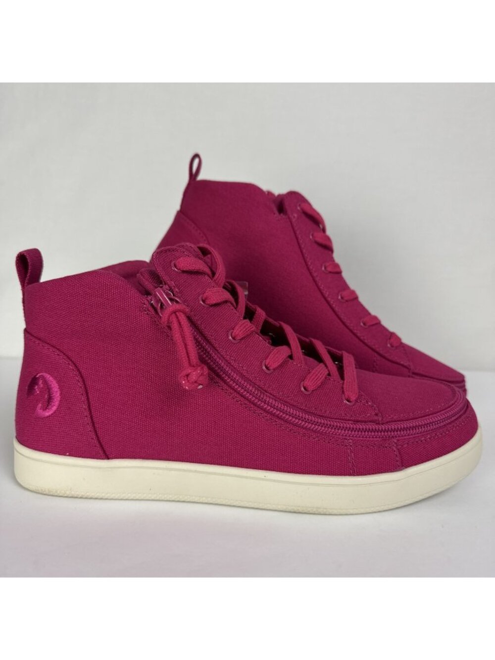 Billy Footwear Mid Top Sneaker Women's 9 Wide Orchid Flower Pink Magenta zipper